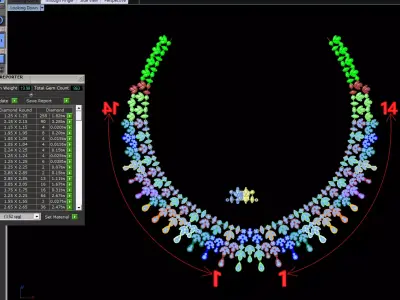 Necklaces circular array of colored lights 3D print model