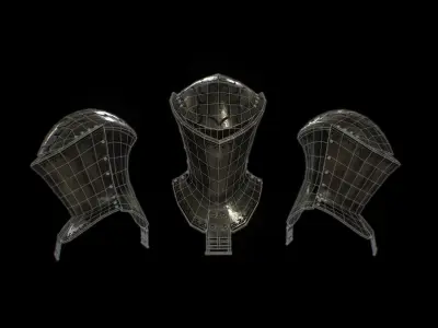 HIE Medieval Knight Helmet D190108 Low-poly 3D model