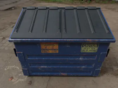 PBR Dumpster trash can Low-poly 3D model