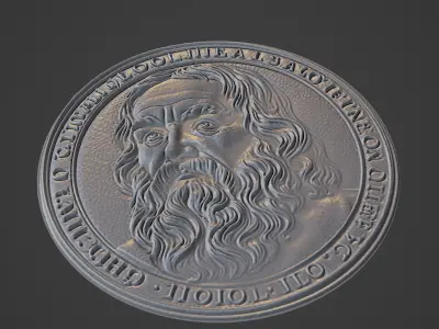 Galileo Galilei Medallion 3D print model