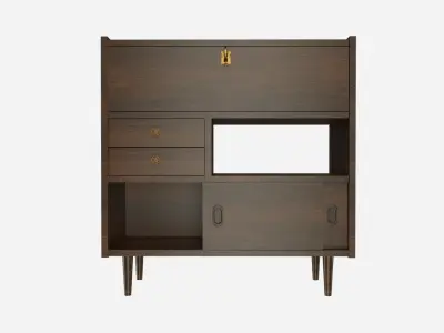 Old-fashioned Commode Soviet Style Furniture 3D model