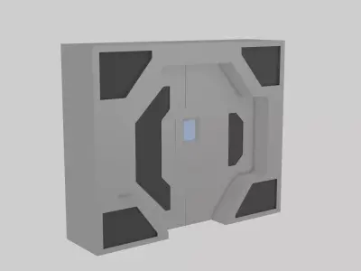 Lowpoly Space Gateway Low-poly 3D model