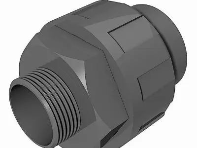 PVC Three Piece Unions - BSP Male x Female Free 3D model