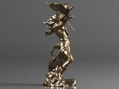 Greek God Zeus Thunderbolt Strike Cold Cast Resin 3D print model