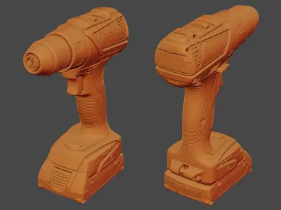 Bosch GSR Screwdriver Raw Scan 3D model
