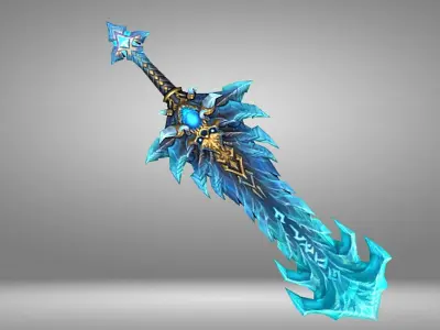 Futuristic Sword Low-poly 3D model get