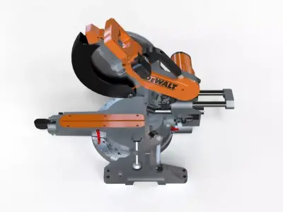 Miter saw sliding aluminium 3d model 3D model