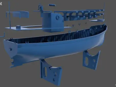 13m italian ww2 motorboat - Commercial license - 1-100 scale 3D print model