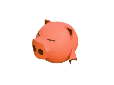 Low Poly Pig  Game Ready Stylized 3D Animal Model Low-poly 3D model