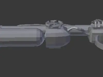 Low-poly Flamethrower semi-steampunk Low-poly 3D model