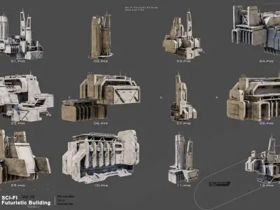 Sci-fi Futuristic Building VOl 15 3D model