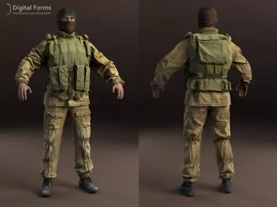 Russian uniform of the middle 90s 3D model