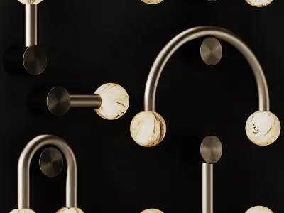 Rigoberta Gold Wall Lamps by Robin 3D model