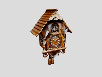 Black Forest Antique Cuckoo Clock Low-poly 3D model