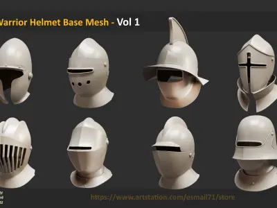 45 Warrior Helmet Base Mesh - Vol 1 Low-poly 3D model