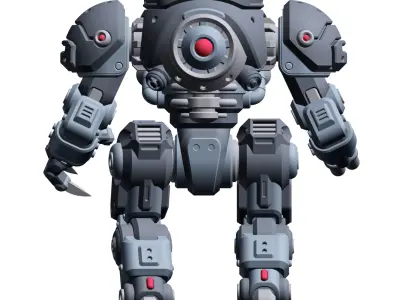 Mech Forge Nightmare Miniature for Sci-Fi Tabletop Wargames 3D print model
