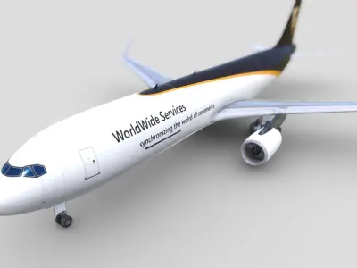 Boeing 767-34AF UPS Low-poly 3D model