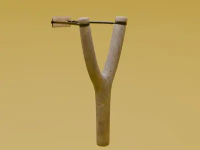 Wooden Slingshot 3d 3D model