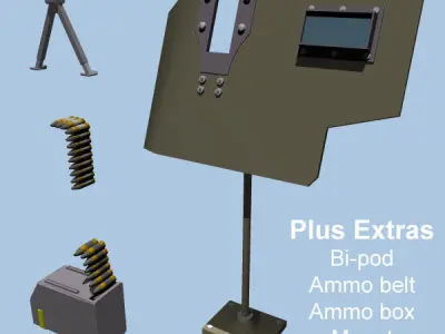 M240 Machine Gun 3D model buy