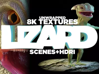 Reptile dinosaur character with green scales 3D model
