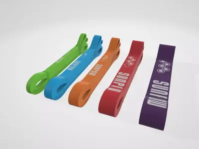 Powerband 5 levels resistance band for full body  Low-poly 3D model