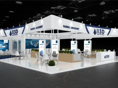 Exhibition Stand Stall Three Side Open 12X13 3D model