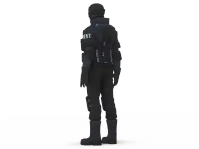  SWAT Soldier 3D Model Tactical Urban Assault Unit Low-poly 3D model