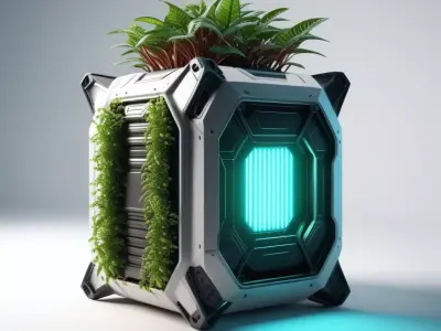 Modular SciFi Planter Glow 3D model