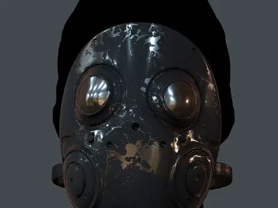 Gas mask helmet 3d model scifi  Low-poly 3D model buy