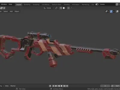 Assault rifle - two color versions Free low-poly 3D model