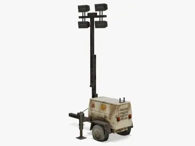 Old Light Generator Low-poly 3D model