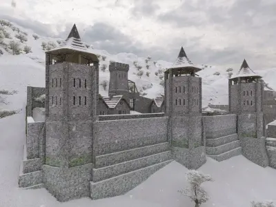 Medieval Castle 3D model 17