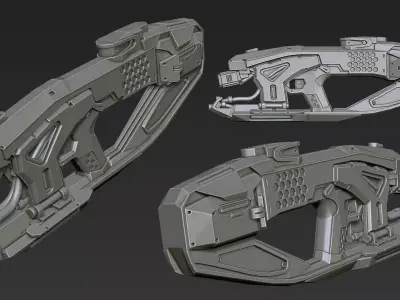 3D Printable Sci-Fi Weapon Part 6 3D model