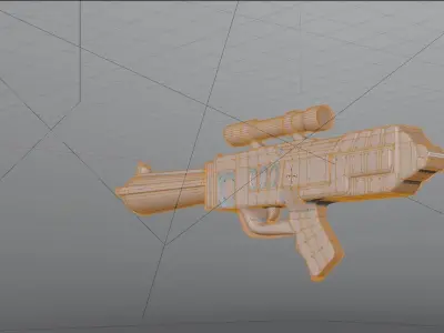 3D modeling of a gun with sponge texture Free low-poly 3D model