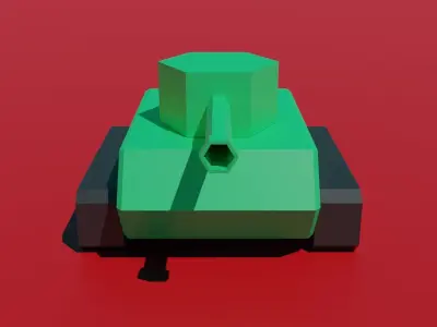 Low poly tank for games Low-poly 3D model