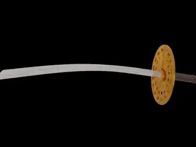 Katana sword 3D model 8