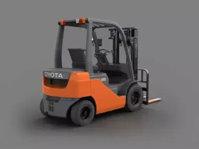 Orange Toyota Forklift 3D model