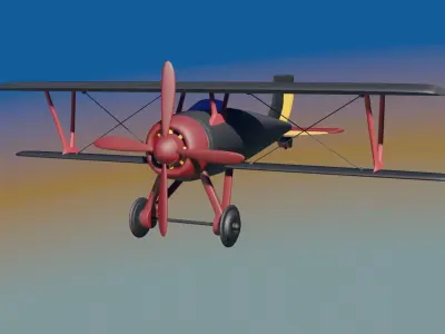 WW1 Plane Low-poly 3D model