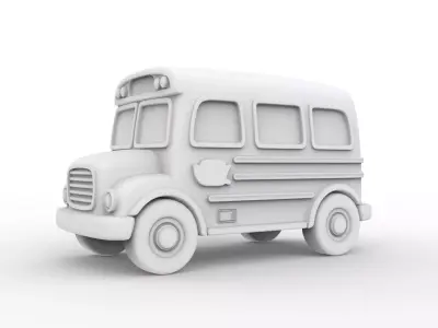 School Bus Piggy Bank 3D Print Model 3D print model
