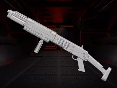 Scifi Shotgun STL For Action Figures 3D print model purchase