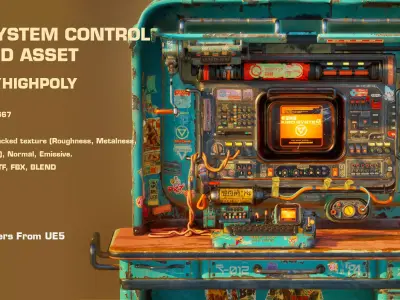 Cyberpunk  Control Desk 3d asset 3D model