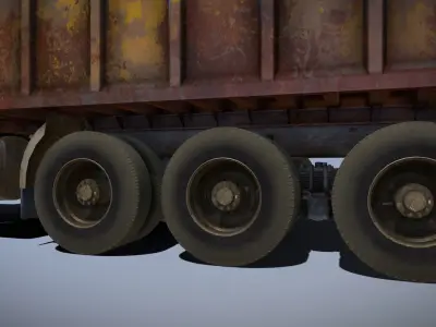 American Tri-Axle Dump Truck 3D model
