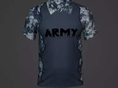 Military Soldier Clothing T-shirt Low-poly 3D model 24