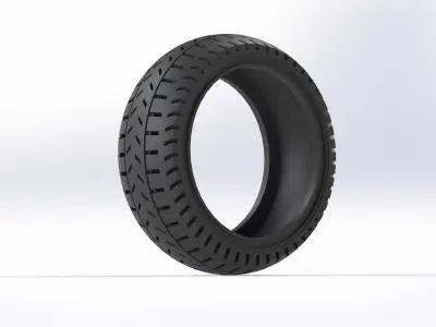 Generic Car Tire  Treaded Rubber Wheel 3D model