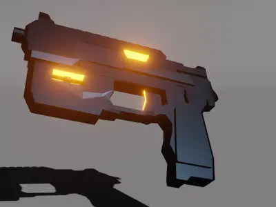 Low Poly Sci Fi Pistol Low-poly 3D model