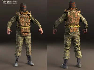 Russian uniform of the early 2000s 3D model