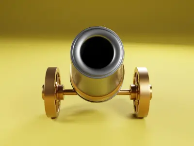 cannon 3D model Low-poly 3D model