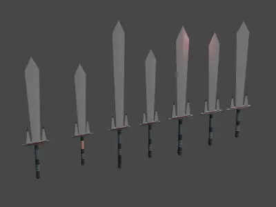 7 Siblings Warrior sword  Free low-poly 3D model
