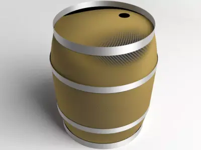 Barrel Wooden 3 Gallons 3D model