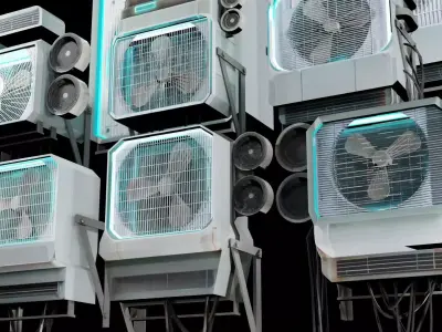 Cyberpunk Air Conditioners Low-poly 3D model